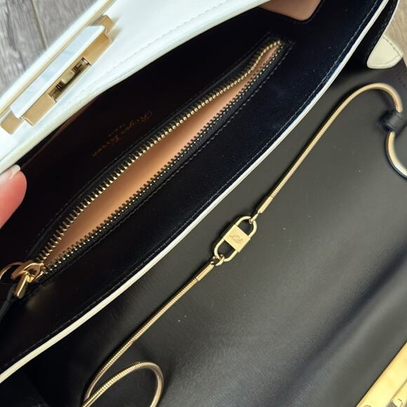 Roger Vivier Pouchette White Gold Clutch with Chain - Picture 5 of 11